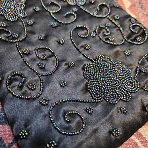 whimsy black beaded crossbody purse